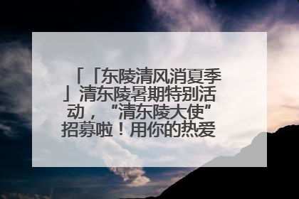 「东陵清风消夏季」清东陵暑期特别活动，“清东陵大使”招募啦！用你的热爱守护世界遗产！