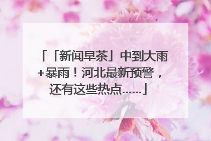 「新闻早茶」中到大雨+暴雨！河北最新预警，还有这些热点……