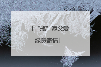 “瓶”添父爱 绿意寄情