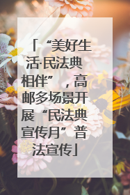 “美好生活·民法典相伴”，高邮多场景开展“民法典宣传月”普法宣传