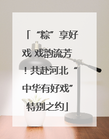 “粽”享好戏 戏韵流芳！共赴河北“中华有好戏”特别之约