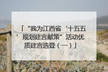 “我为江西省‘十五五’规划建言献策”活动优质建言选登（一）