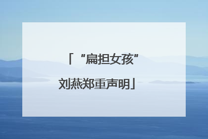“扁担女孩”刘燕郑重声明