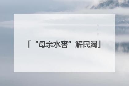 “母亲水窖”解民渴