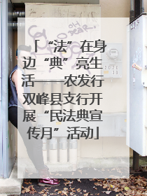 “法”在身边“典”亮生活——农发行双峰县支行开展“民法典宣传月”活动