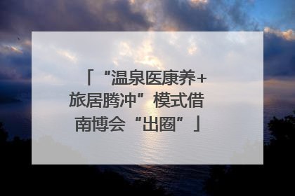 “温泉医康养+旅居腾冲”模式借南博会“出圈”