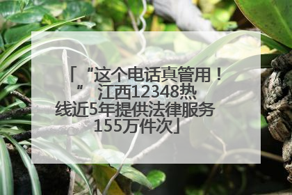 “这个电话真管用！” 江西12348热线近5年提供法律服务155万件次