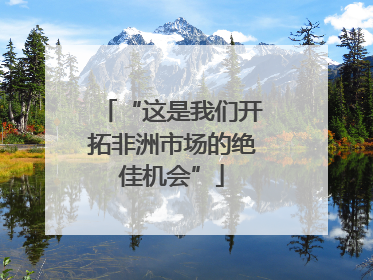 “这是我们开拓非洲市场的绝佳机会”