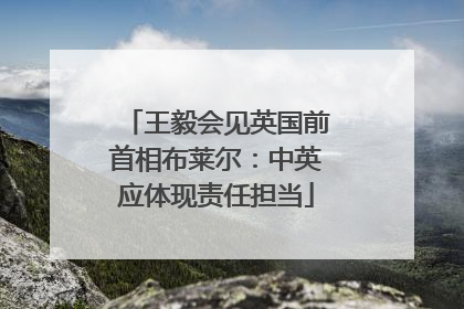 王毅会见英国前首相布莱尔：中英应体现责任担当