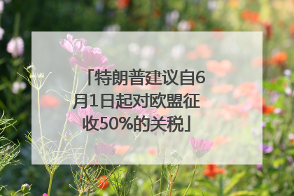 特朗普建议自6月1日起对欧盟征收50%的关税