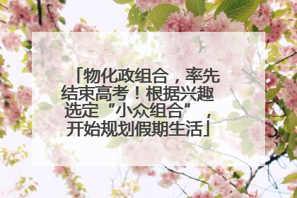 物化政组合，率先结束高考！根据兴趣选定“小众组合”，开始规划假期生活