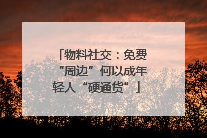 物料社交：免费“周边”何以成年轻人“硬通货”
