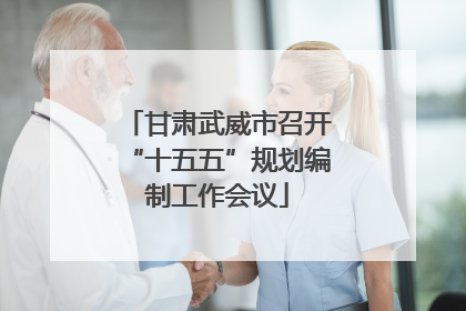 甘肃武威市召开“十五五”规划编制工作会议