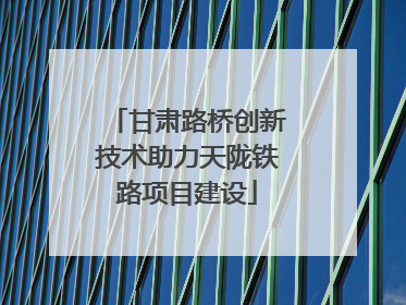 甘肃路桥创新技术助力天陇铁路项目建设
