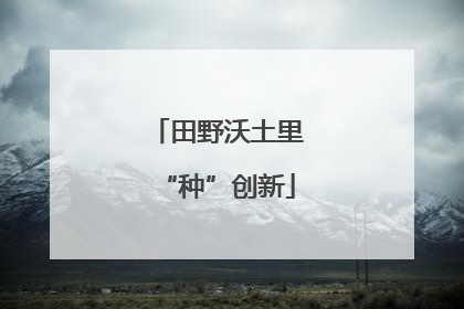 田野沃土里“种”创新