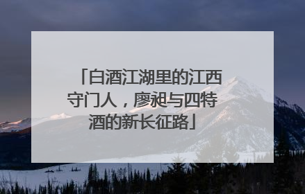 白酒江湖里的江西守门人，廖昶与四特酒的新长征路