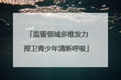 监管领域多维发力 捍卫青少年清新呼吸