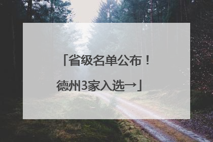 省级名单公布！德州3家入选→