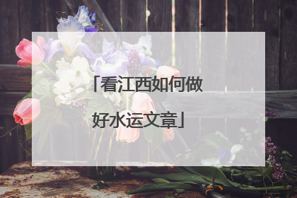 看江西如何做好水运文章