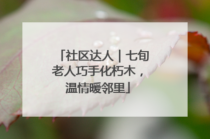 社区达人｜七旬老人巧手化朽木，温情暖邻里
