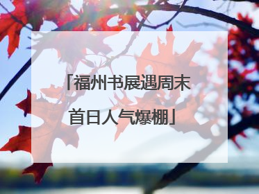 福州书展遇周末 首日人气爆棚
