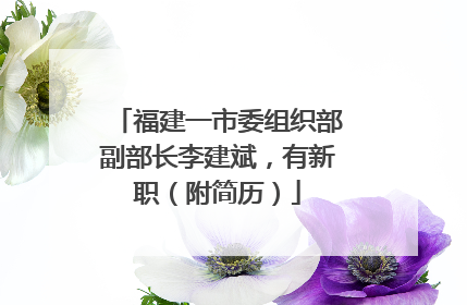 福建一市委组织部副部长李建斌，有新职（附简历）