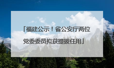 福建公示！省公安厅两位党委委员拟获提拔任用