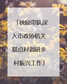 秧励带队深入市政协机关联点村调研乡村振兴工作