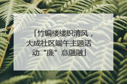 竹编缕缕织清风，大成社区端午主题活动“廉”意融融
