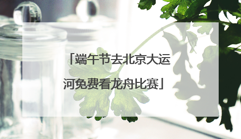 端午节去北京大运河免费看龙舟比赛