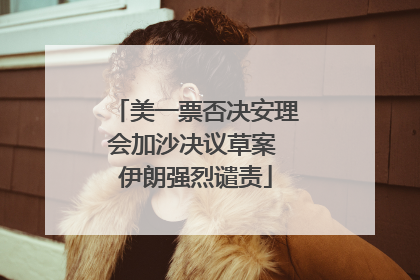 美一票否决安理会加沙决议草案 伊朗强烈谴责