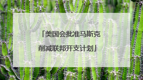 美国会批准马斯克削减联邦开支计划