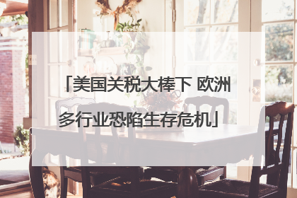 美国关税大棒下 欧洲多行业恐陷生存危机