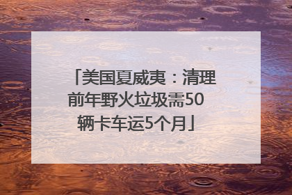 美国夏威夷：清理前年野火垃圾需50辆卡车运5个月
