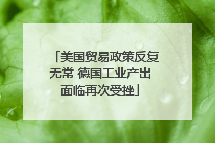 美国贸易政策反复无常 德国工业产出面临再次受挫