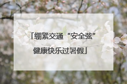 绷紧交通“安全弦” 健康快乐过暑假