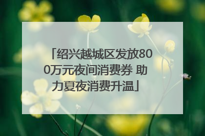 绍兴越城区发放800万元夜间消费券 助力夏夜消费升温