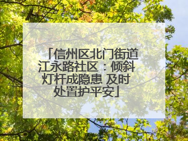 信州区北门街道江永路社区：倾斜灯杆成隐患 及时处置护平安