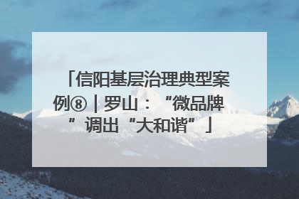 信阳基层治理典型案例⑧｜罗山：“微品牌”调出“大和谐”