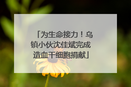 为生命接力！乌镇小伙沈佳斌完成造血干细胞捐献