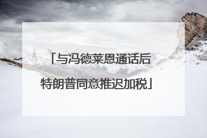 与冯德莱恩通话后 特朗普同意推迟加税