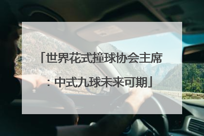 世界花式撞球协会主席：中式九球未来可期