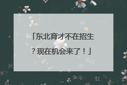 东北育才不在招生？现在机会来了！