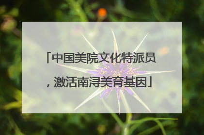 中国美院文化特派员，激活南浔美育基因