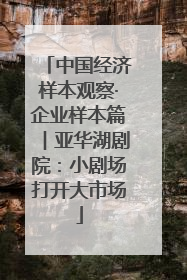 中国经济样本观察·企业样本篇︱亚华湖剧院：小剧场打开大市场