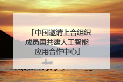 中国邀请上合组织成员国共建人工智能应用合作中心