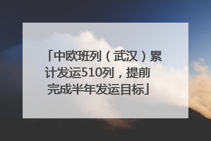 中欧班列（武汉）累计发运510列，提前完成半年发运目标
