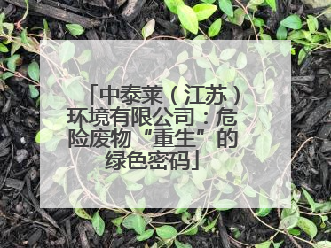 中泰莱（江苏）环境有限公司：危险废物“重生”的绿色密码