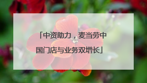 中资助力，麦当劳中国门店与业务双增长