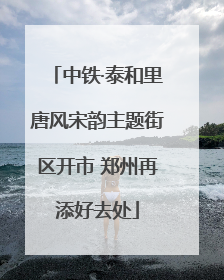 中铁·泰和里唐风宋韵主题街区开市 郑州再添好去处